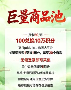巨量商品池,无需登录账号即可采集,单链接模式可导数据包-知芽创业社