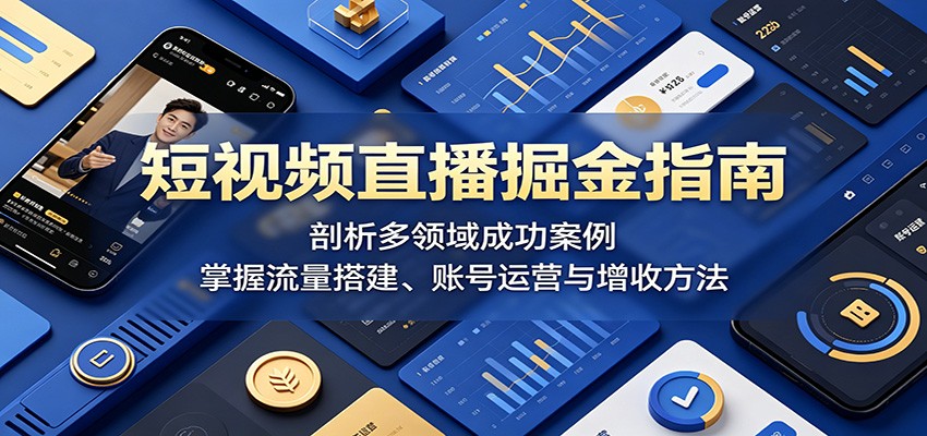 短视频直播掘金指南：剖析多领域成功案例，掌握流量搭建、账号运营与增收方法-知芽创业社