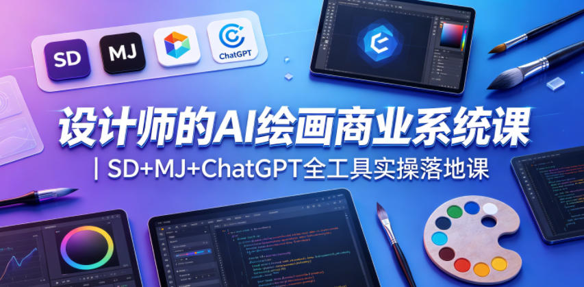 设计师的AI绘画商业系统课|SD+MJ+ChatGPT全工具实操落地课-知芽创业社