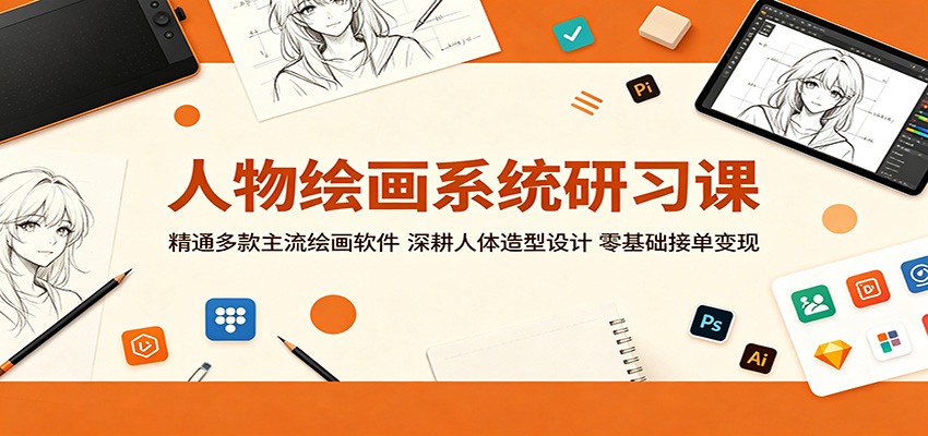人物绘画系统研习课:精通多款主流绘画软件,深耕人体造型设计,零基础接单变现-知芽创业社