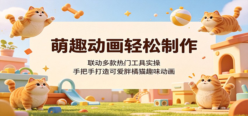 萌趣动画轻松制作,联动多款热门工具实操,手把手打造可爱胖橘猫趣味动画-知芽创业社
