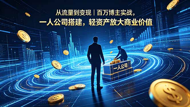 从流量到变现|百万博主实战,一人公司搭建,轻资产放大商业价值-知芽创业社