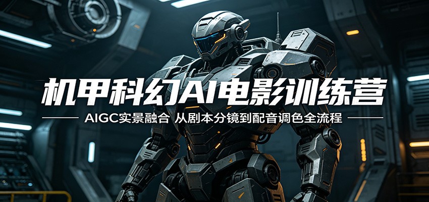 机甲科幻AI电影训练营:AIGC实景融合,从剧本分镜到配音调色全流程-知芽创业社