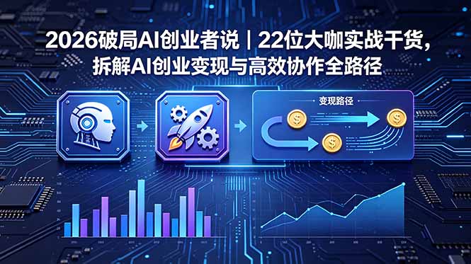 2026 破局 AI 创业者说｜22 位大咖实战干货，拆解 AI 创业变现与高效协作全路径-知芽创业社