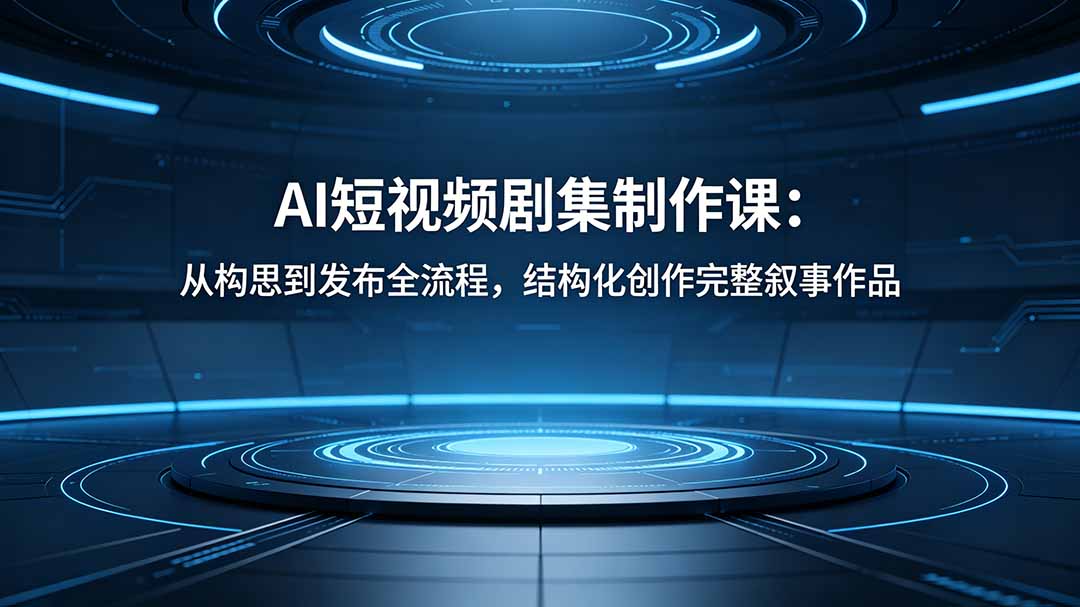 AI短视频剧集制作课：从构思到发布全流程，结构化创作完整叙事作品-知芽创业社