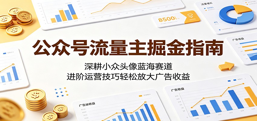 公众号流量主掘金指南:深耕小众头像蓝海赛道,进阶运营技巧轻松放大广告收益-知芽创业社