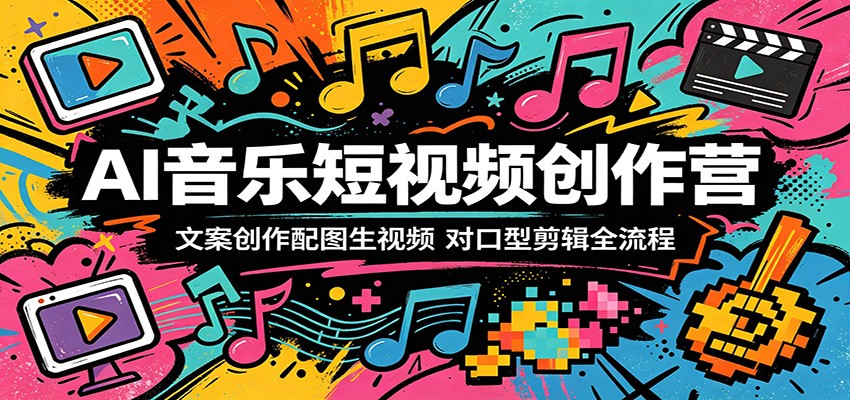 AI音乐短视频创作营：文案创作配图生视频，对口型剪辑全流程-知芽创业社