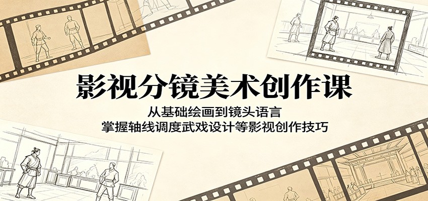 影视分镜美术创作课：从基础绘画到镜头语言，掌握轴线调度武戏设计等影视创作技巧-知芽创业社