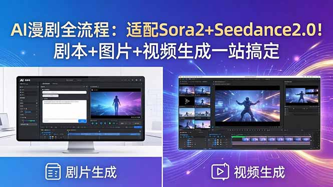 AI漫剧全流程：适配Sora2+Seedance2.0！剧本+图片+视频生成一站搞定-知芽创业社