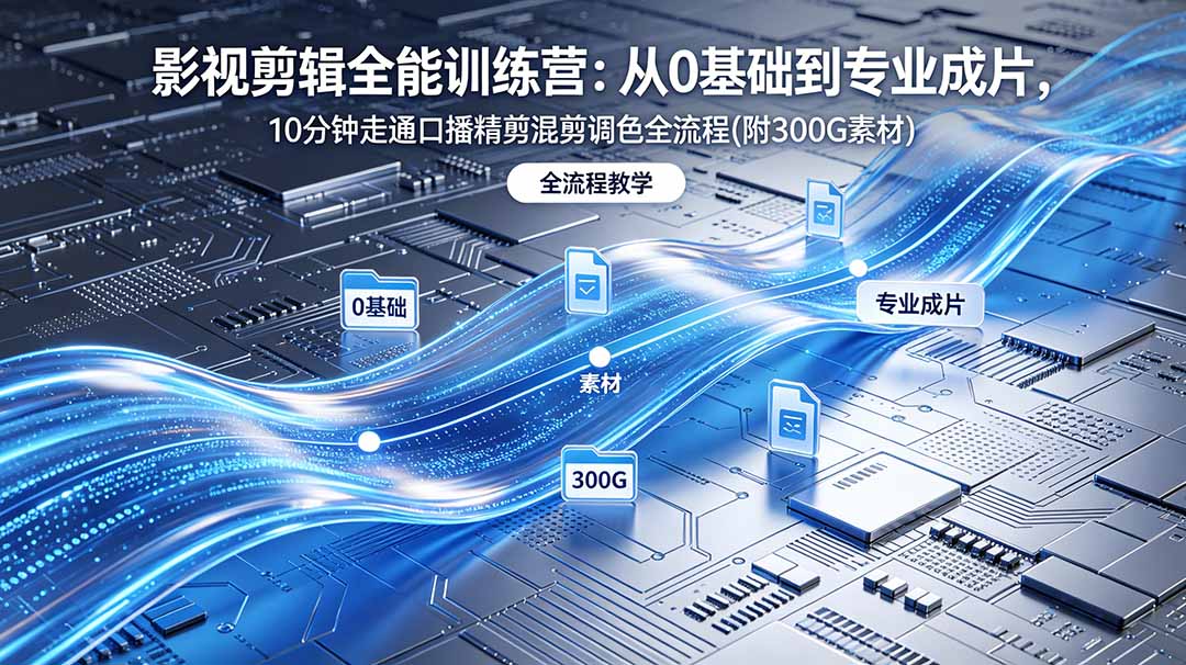 2026影视剪辑全能实战课|0基础到专业成片,全流程教学,高清带300G素材-知芽创业社