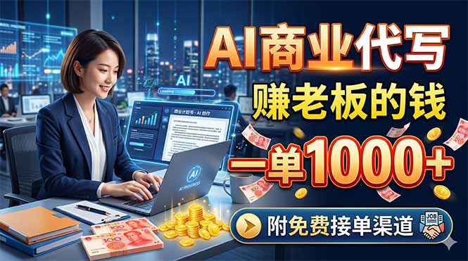 AI商业代写,赚老板的钱,一单1000+,附免费接单渠道-知芽创业社