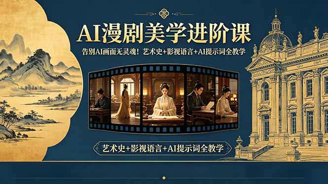 告别AI画面无灵魂！AI漫剧美学进阶课，艺术史+影视语言+AI提示词全教学-知芽创业社