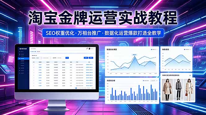 2026 淘宝金牌运营实战教程，SEO权重优化万相台推广，数据化运营爆款打造全教学-知芽创业社