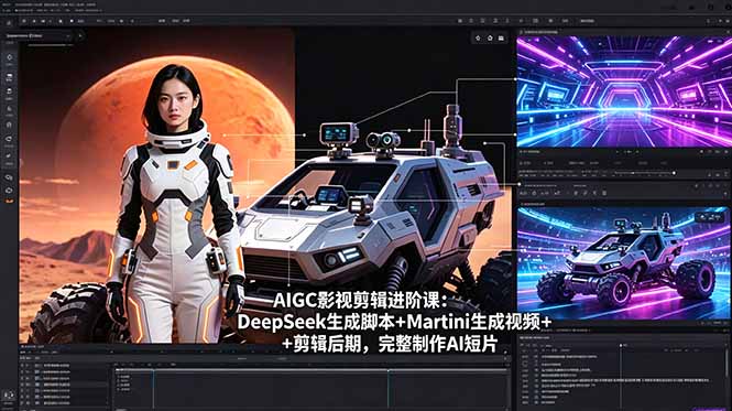 AIGC影视剪辑进阶课:DeepSeek生成脚本+Martini生成视频+剪辑后期,完整制作AI短片-知芽创业社