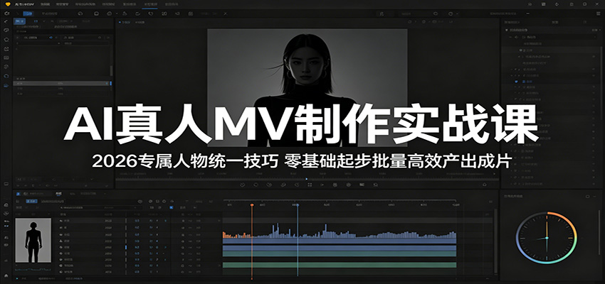 AI真人MV制作实战课：2026专属人物统一技巧，零基础起步批量高效产出成片-知芽创业社