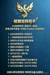 鲲鹏矩阵助手全新上线直接发布挂车非延迟小店发布！5.18-知芽创业社
