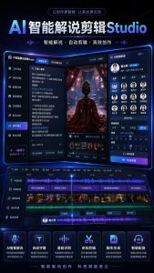 A智能解说剪辑StudioV9.1.0更新AI 写文案 + AI 配音 + AI 剪辑-知芽创业社