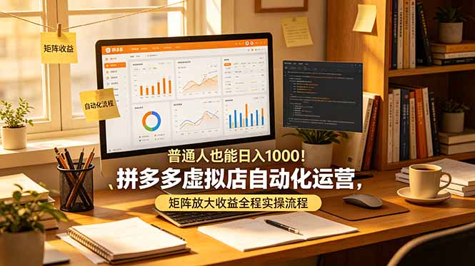 普通人也能日入 1000!拼多多虚拟店自动化运营,矩阵放大收益全程实操流程-知芽创业社