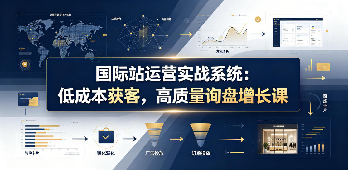 国际站运营实战系统:低成本获客,高质量询盘增长课(更新26年)-知芽创业社