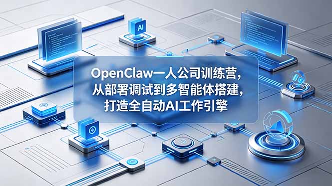 OpenClaw 一人公司训练营,从部署调试到多智能体搭建,打造全自动 AI 工作引擎-知芽创业社