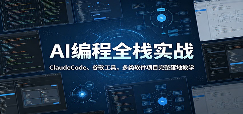 AI编程全栈实战：ClaudeCode、谷歌工具，多类软件项目完整落地教学-知芽创业社