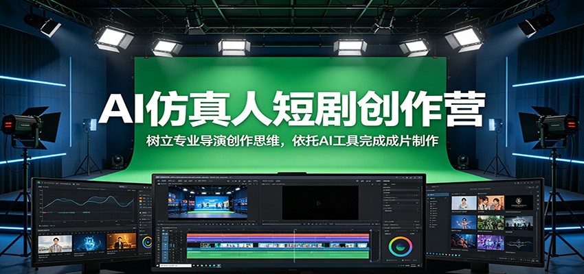 AI仿真人短剧创作营：树立专业导演创作思维，依托AI工具完成成片制作-知芽创业社