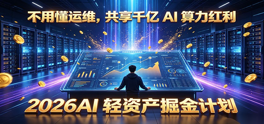 不用懂运维,共享千亿 AI 算力红利,2026AI 轻资产掘金计划-知芽创业社