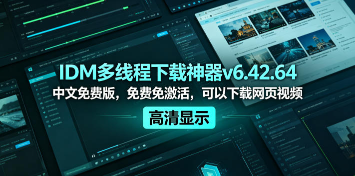 IDM多线程下载神器v6.42.64中文免费版,免费免激活,可以下载网页视频(例如飞书文档内的视频)-知芽创业社