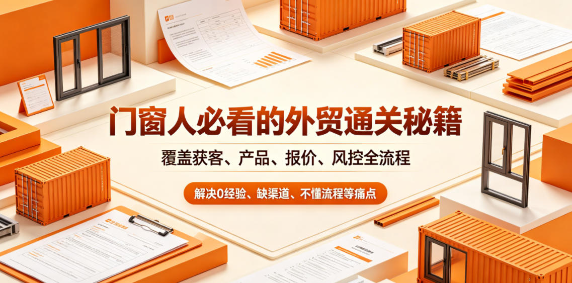 门窗人必看的外贸通关秘籍，块覆盖获客、产品、报价、风控全流程，解决0经验、缺渠道、不懂流程等痛点-知芽创业社