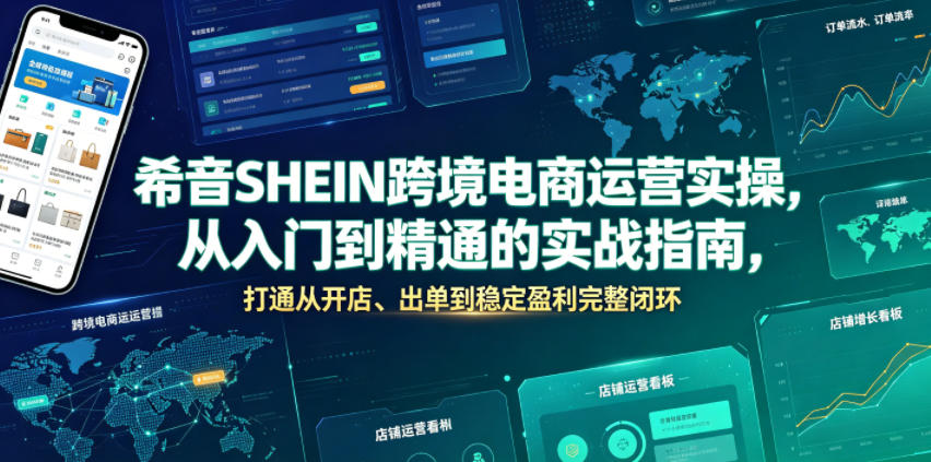 希音SHEIN跨境电商运营实操，从入门到精通的实战指南，打通从开店、出单到稳定盈利完整闭环-知芽创业社