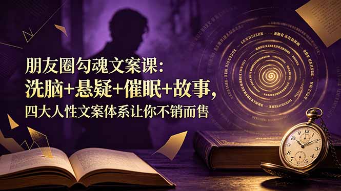 朋友圈勾魂文案课:洗脑+悬疑+催眠+故事,四大人性文案体系让你不销而售-知芽创业社