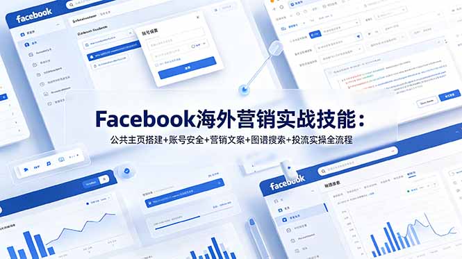 Facebook海外营销实战技能：公共主页搭建+账号安全+营销文案+图谱搜索+投流实操全流程-知芽创业社