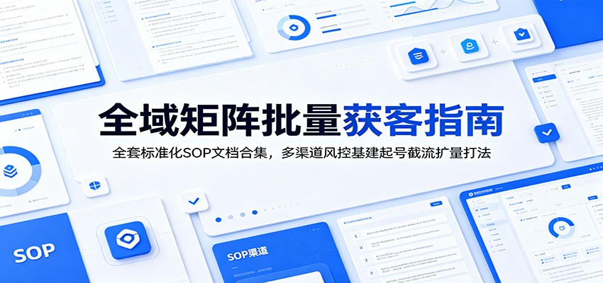 全域矩阵批量获客指南:全套标准化SOP文档合集,多渠道风控基建起号截流扩量打法-知芽创业社
