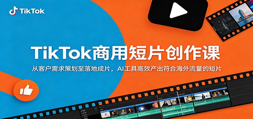 TikTok商用短片创作课：从客户需求策划至落地成片，AI工具高效产出符合海外流量的短片-知芽创业社