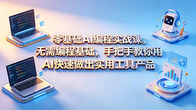 零基础AI编程实战课-更新,无需编程基础,手把手教你用AI快速做出实用工具产品-知芽创业社