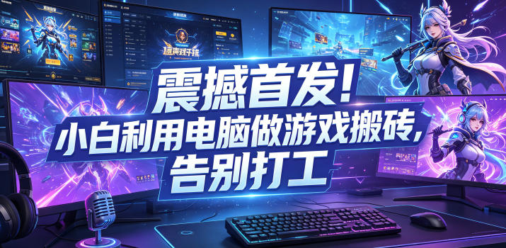 震撼首发!小白利用电脑做游戏搬砖,告别打工【揭秘】-知芽创业社