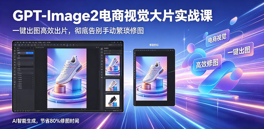 GPT-Image2电商视觉大片实战课，一键出图高效出片，彻底告别手动繁琐修图(更新)-知芽创业社