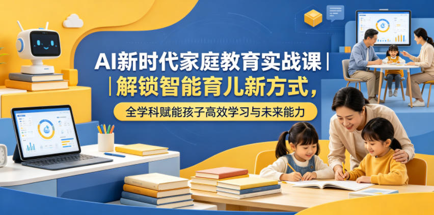 AI新时代家庭教育实战课｜解锁智能育儿新方式，全学科赋能孩子高效学习与未来能力-知芽创业社