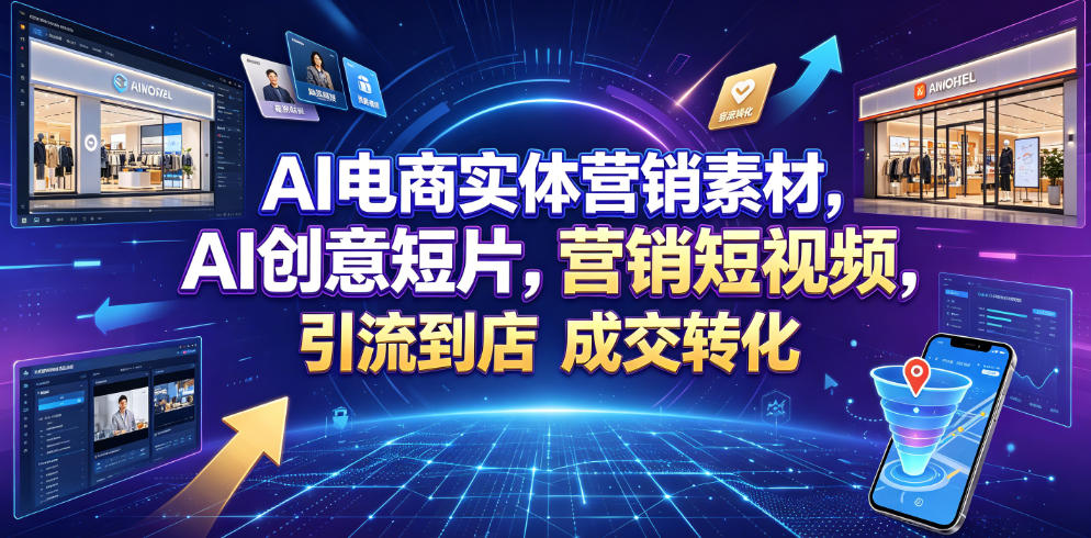 AI电商实体营销素材，AI创意短片，高效打造营销短视频，轻松引流到店，稳定提升门店客流与成交转化-知芽创业社