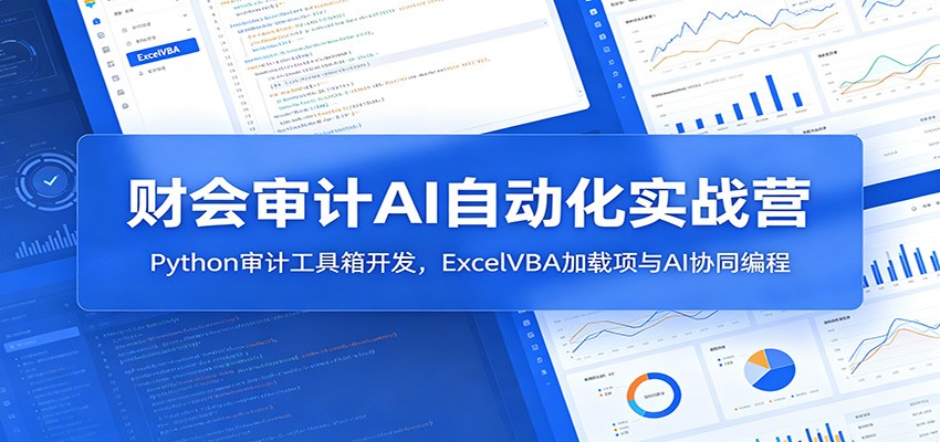 财会审计AI自动化实战营:Python审计工具箱开发,ExcelVBA加载项与AI协同编程-知芽创业社