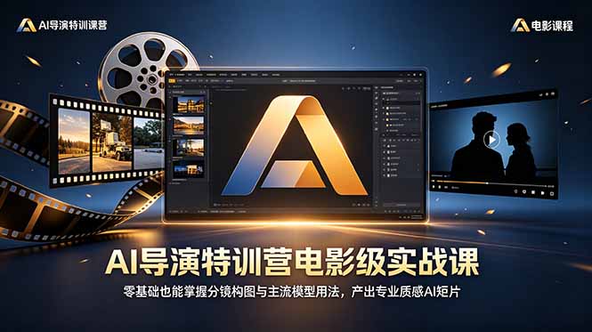 AI导演特训营电影级实战课,零基础也能掌握分镜构图与主流模型用法,产出专业质感AI短片-知芽创业社