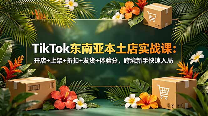 TikTok东南亚本土店实战课:开店+上架+折扣+发货+体验分,跨境新手快速入局-知芽创业社