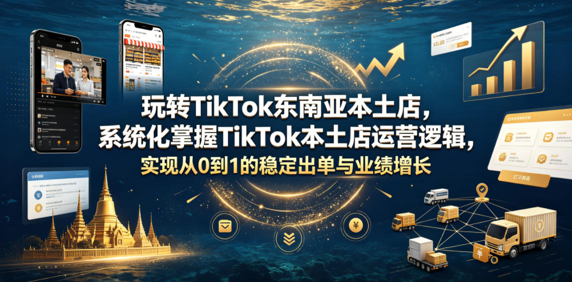 玩转TikTok东南亚本土店，系统化掌握TikTok本土店运营逻辑，实现从0到1的稳定出单与业绩增长-知芽创业社