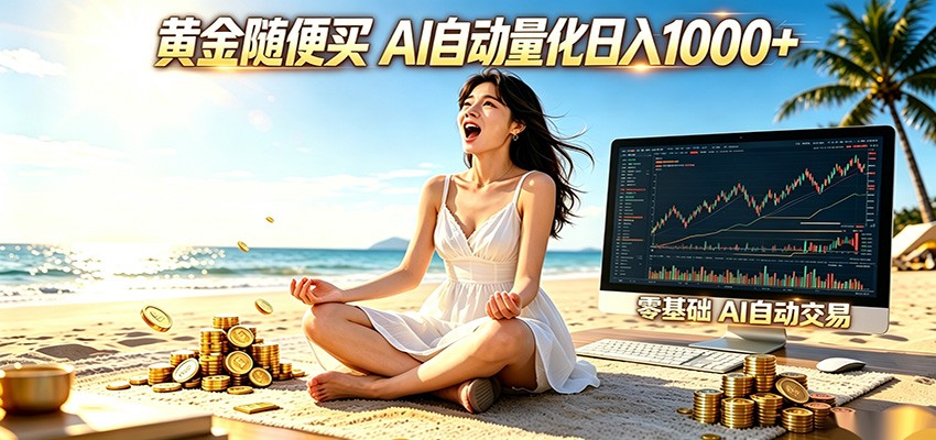 黄金随便买？AI自动外汇量化交易 在家当皇帝 日入1000+-知芽创业社