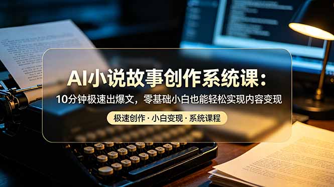 AI小说故事创作系统课:10分钟极速出爆文,零基础小白也能轻松实现内容变现-知芽创业社
