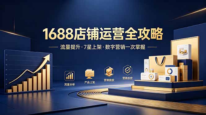 1688店铺没流量?产品上架不到7星?数字营销不会投?全套运营技能一次学(更新6月-知芽创业社