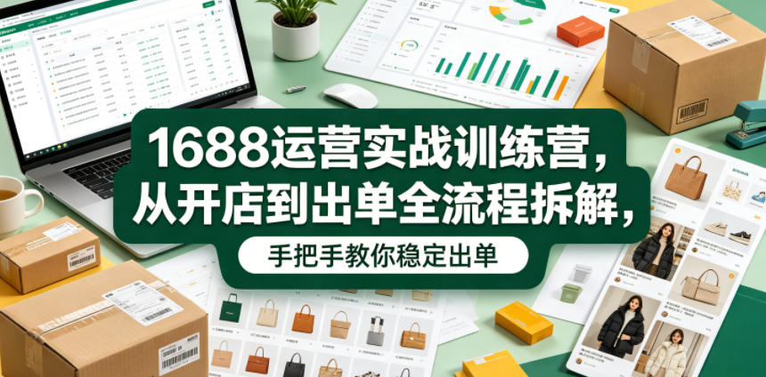 1688运营实战训练营，从开店到出单全流程拆解，手把手教你稳定出单(更新0620)-知芽创业社