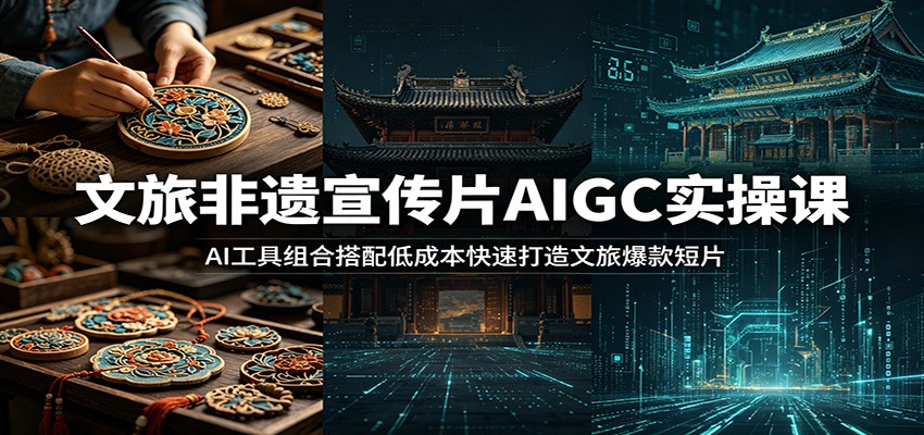 文旅非遗宣传片AIGC实操课：AI工具组合搭配低成本快速打造文旅爆款短片-知芽创业社