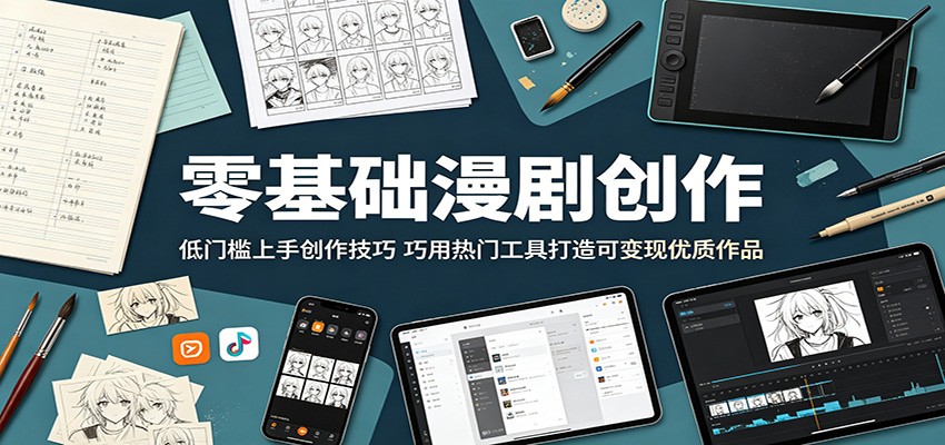 零基础漫剧创作：低门槛上手创作技巧，巧用热门工具打造可变现优质作品-知芽创业社
