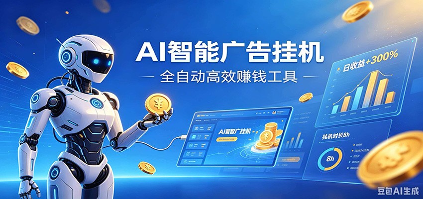 AI智能广告挂机，小白轻松上手，在家自动赚收益-知芽创业社